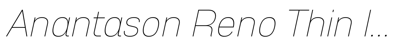 Anantason Reno Thin Italic